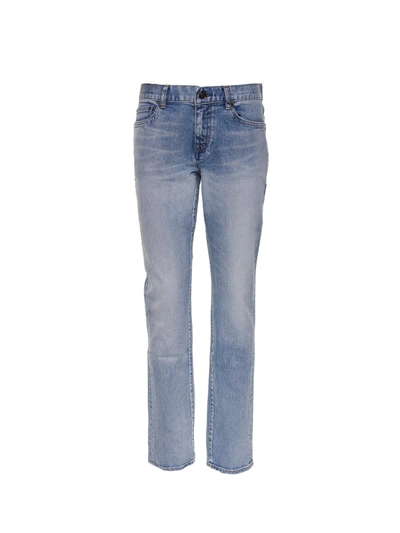 Shop Saint Laurent Low-rise Skinny Jeans In 80s Vintage