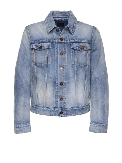 Shop Saint Laurent Sky Denim Jacket In Blue