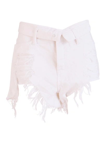 Shop Alexander Wang Denim Shorts In Bianco