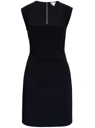Shop Bottega Veneta Viscose Silk Dress With Cape Sleeves In Black