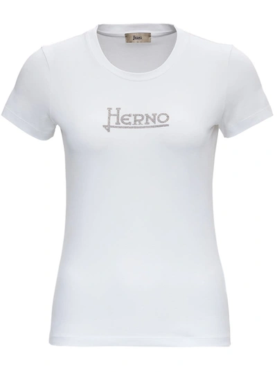 Shop Herno Jersey T-shirt With Logo In White