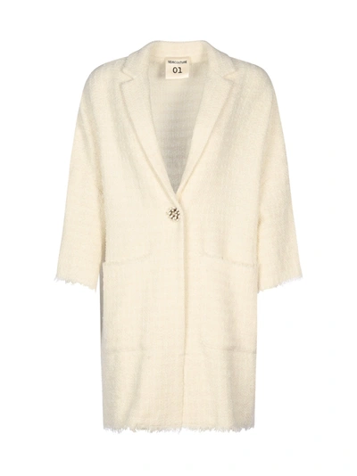 Shop Semicouture Sigmund Tweed In White Silk