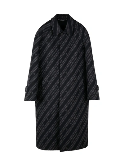 Shop Givenchy Long Coat In Black Grey