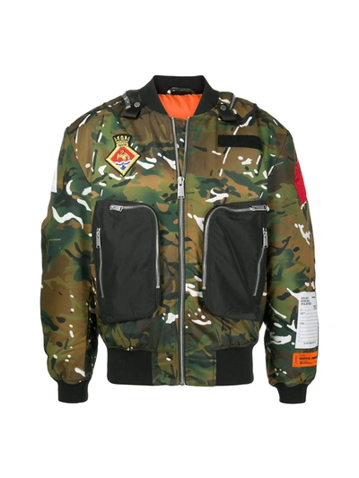 Shop Heron Preston Camou Parachute Bomber Ap In Camouflage