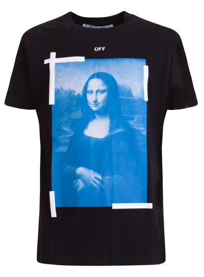 Shop Off-white Mona Caravaggio Print Cotton T-shirt In Nero