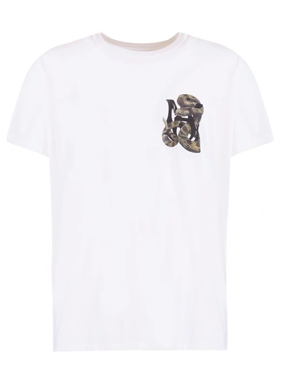 Shop Amiri Snake T-shirt In Bianco