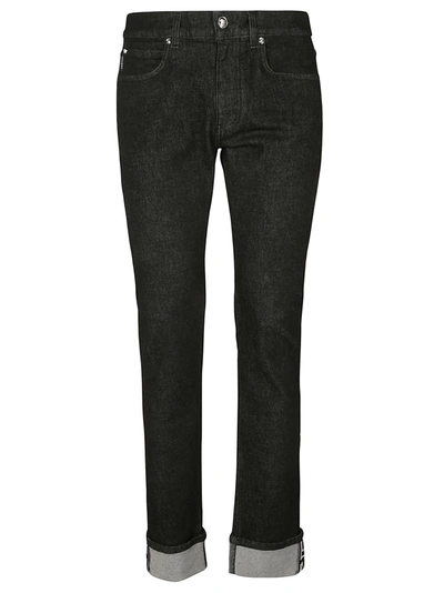 Shop Versace Classic 5 Pocket Jeans In Black