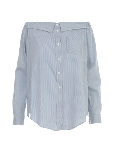 Shop Semicouture Regine Striped Shirt In Stripe Light Blue White
