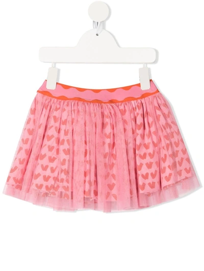 Shop Stella Mccartney Hearts Tulle Skirt In Pink