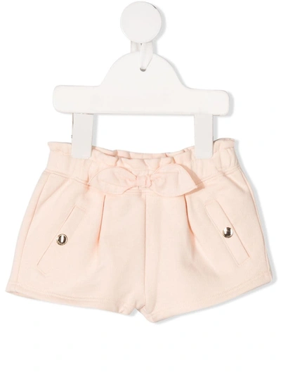 Shop Chloé Pink Cotton Shorts With Bow