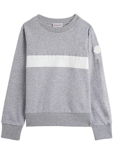 Shop Moncler Grey Jersey Sweatshirt With Logo