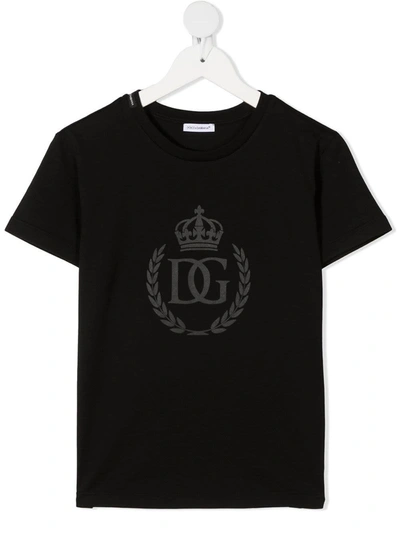 Shop Dolce & Gabbana Cotton T-shirt With Logo In Black