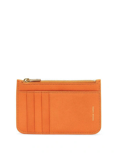 Shop Mansur Gavriel Zipped Leather Cardholder In Orange