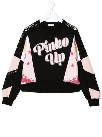 Shop Pinko Logo Print Sweatshirt In Black