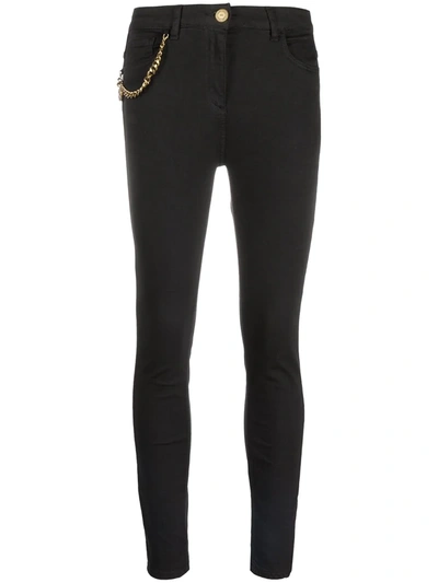 Shop Elisabetta Franchi Charm-detail Skinny Jeans In Black