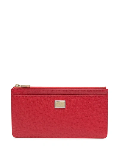 Shop Dolce & Gabbana Logo-plaque Purse In Red