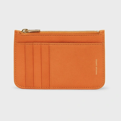 Shop Mansur Gavriel Zip Card Holder In Arancio