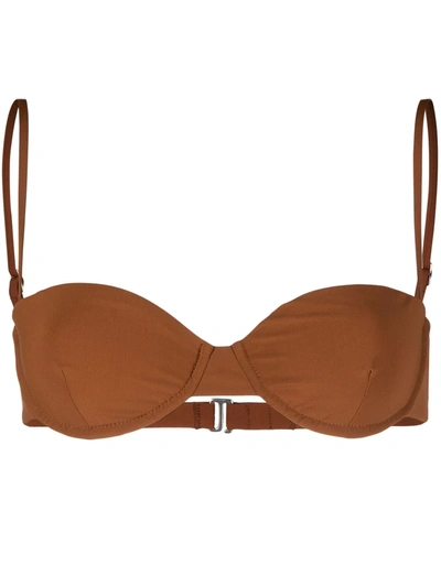 Shop Anemos Underwire Cup Bikini Top In Brown