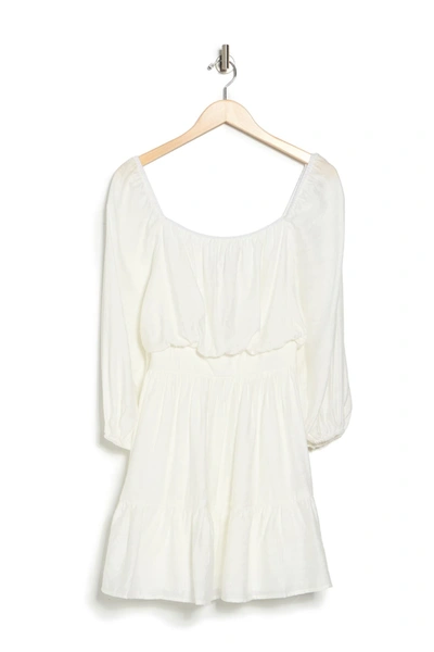 Shop A.calin Solid Mini Dress In Ivory