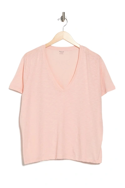 Shop Madewell V-neck Short Sleeve T-shirt In Gentle Blush