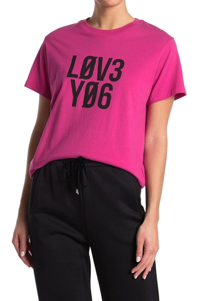 Shop Red Valentino 'love You' T-shirt In Magenta Fa9