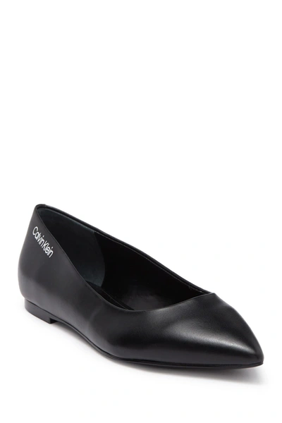 Shop Calvin Klein Aliyah Pointed Toe Flat In Blkll