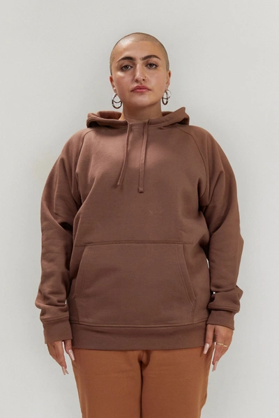 Shop Girlfriend Collective Coffee 50/50 Relaxed Fit Hoodie In Multicolor