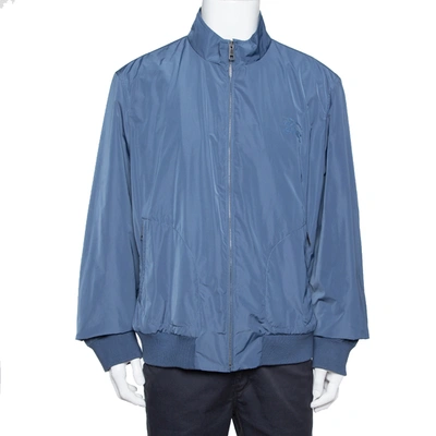 Pre-owned Burberry Brit Jade Blue Synthetic Double Collar Jacket 3xl