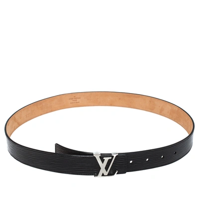 Pre-owned Louis Vuitton Black Epi Leather Initiales Belt Size 85cm