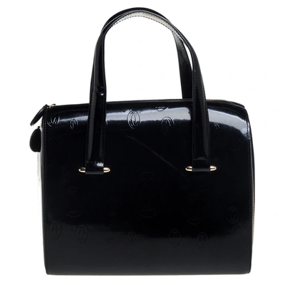 Pre-owned Cartier Black Leather Happy Birthday Satchel