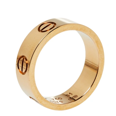 Pre-owned Cartier Love 18k Rose Gold Ring Size 51