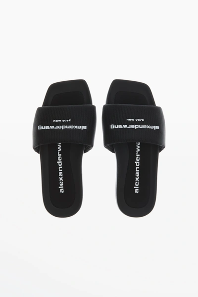 Alexander Wang Padded Logo Pool Slide Sandals Shoes In Black