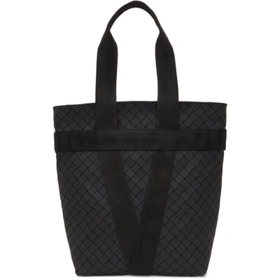 Shop Bottega Veneta Black Intrecciato Appliqué Tote In 8803-black-