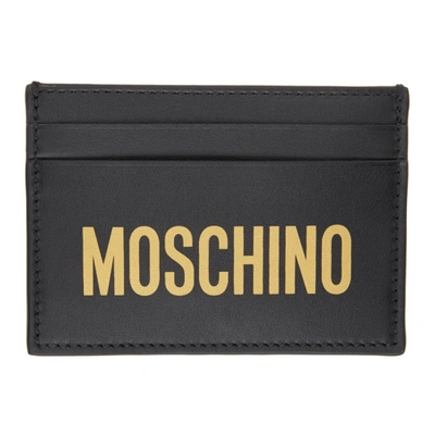Shop Moschino Black Logo Card Holder In A2555black