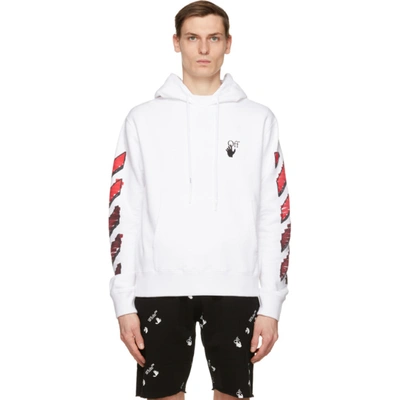 Off-white White & Red Slim Marker Hoodie | ModeSens