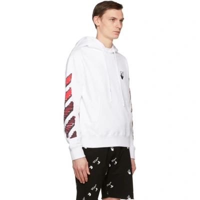 Shop Off-white White & Red Slim Marker Hoodie In White Red