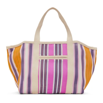 Shop Isabel Marant White & Purple Warden Tote In 40fa Fuschi