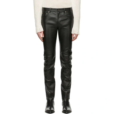 Saint laurent hot sale leather pants mens