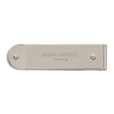 Shop Saint Laurent Silver Id Money Clip In 8102 Metal