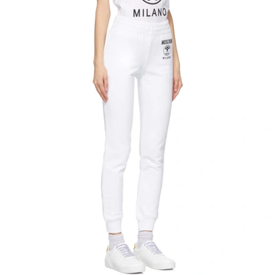 Shop Moschino White Double Question Mark Lounge Pants In A2001 White