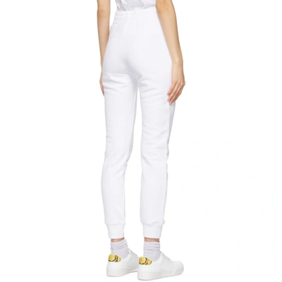 Shop Moschino White Double Question Mark Lounge Pants In A2001 White