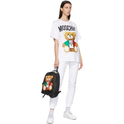 Shop Moschino White Italian Teddy Bear T-shirt In V1001 White