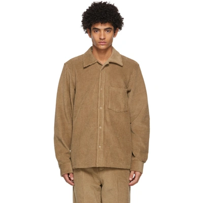 Shop Acne Studios Brown Corduroy Shirt In Camel Brown