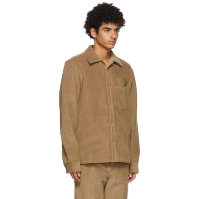 Shop Acne Studios Brown Corduroy Shirt In Camel Brown