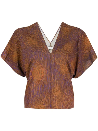 Shop Henrik Vibskov Jelly Abstract-print Blouse In Brown