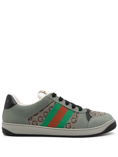Shop Gucci Screener Leather Sneakers In Multicolour