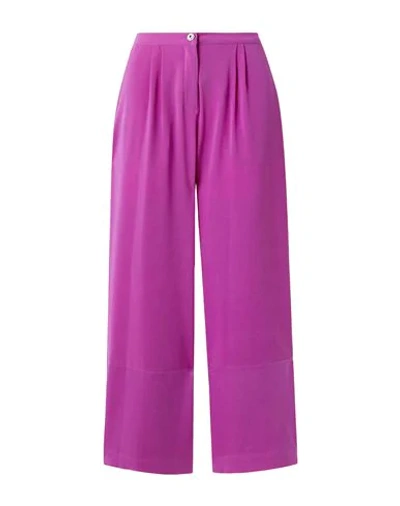 Shop Fleur Du Mal Woman Pants Mauve Size 10 Acetate, Polyester In Purple