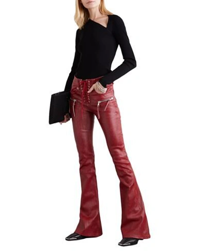 Shop Ben Taverniti Unravel Project Woman Pants Brick Red Size 28 Soft Leather, Polyester, Polyurethane