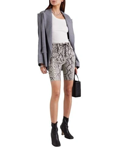 Shop Ben Taverniti Unravel Project Woman Shorts & Bermuda Shorts Grey Size 28 Leather, Polyester, Polyure