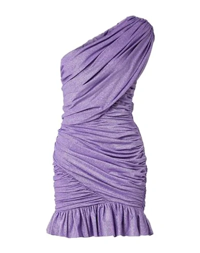 Shop Redemption Woman Mini Dress Lilac Size 10 Viscose, Polyamide, Polyester, Elastane In Purple